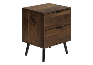 Monarch Specialties Accent Table - Chic Modern Design with Storage Drawers for Living Room or Bedroom - Easy Assembly WALNUT,BLACK 19 L x 15.75 W x 24 H 