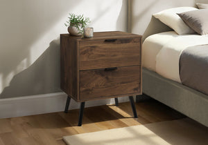 Monarch Specialties Accent Table - Chic Modern Design with Storage Drawers for Living Room or Bedroom - Easy Assembly WALNUT,BLACK 19 L x 15.75 W x 24 H 