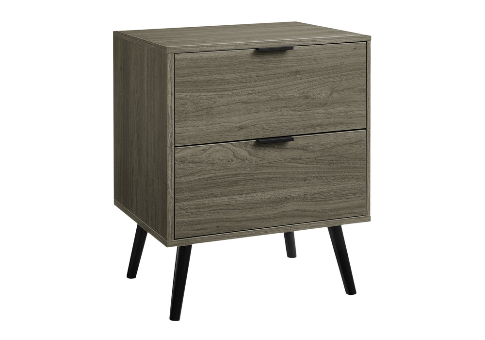 Monarch Specialties Accent Table - Chic Modern Design with Storage Drawers for Living Room or Bedroom - Easy Assembly GREY,BLACK 19 L x 15.75 W x 24 H 