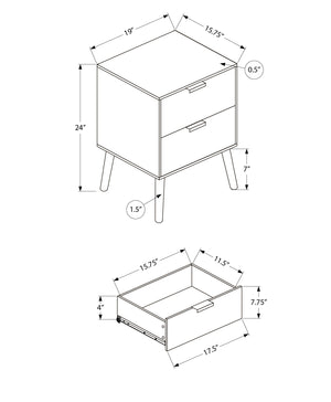 Monarch Specialties Accent Table - Chic Modern Design with Storage Drawers for Living Room or Bedroom - Easy Assembly BROWN,BLACK 19 L x 15.75 W x 24 H 