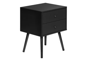 Monarch Specialties Accent Table - Modern Chic Design with Storage Drawers, Perfect for Bedrooms and Living Rooms! BLACK 19 L x 15.75 W x 24 H 