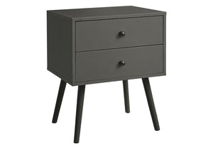 Monarch Specialties Accent Table - Modern Chic Design with Storage Drawers, Perfect for Bedrooms and Living Rooms! GREY,BLACK 19 L x 15.75 W x 24 H 