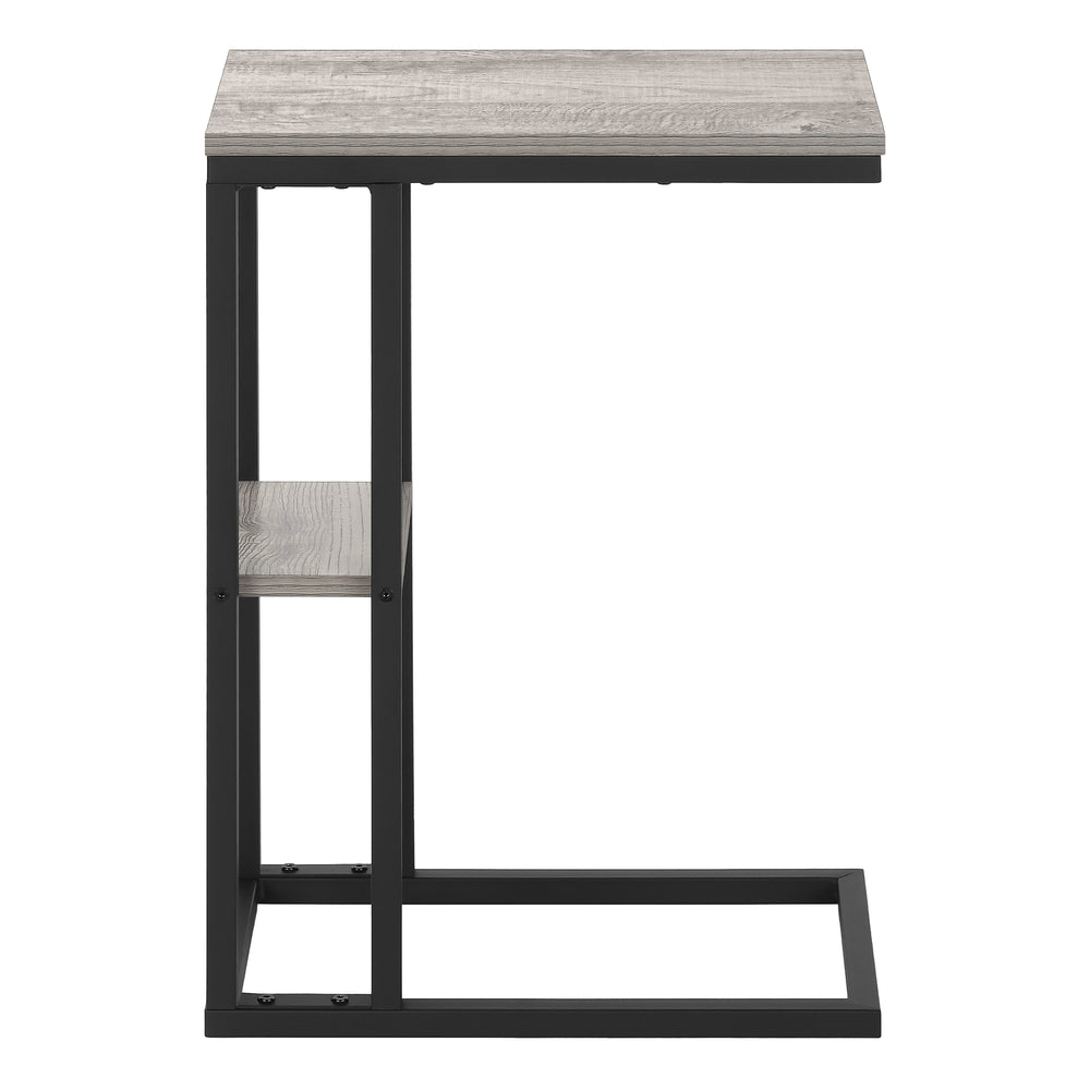 Monarch Specialties Accent Table - Stylish 2-Tier Design with Open Metal Shelf for Functional Storage in Living Room Spaces GREY 18.25 L x 10.25 W x 25.25 H I 3671
