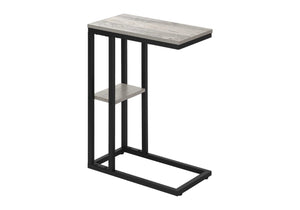 Monarch Specialties Accent Table - Stylish 2-Tier Design with Open Metal Shelf for Functional Storage in Living Room Spaces GREY 18.25 L x 10.25 W x 25.25 H I 3671