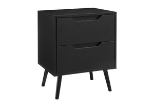 Monarch Specialties Accent Table - Stylish Mid-Century Modern Side Table with Storage Drawers for Living Room or Bedroom BLACK 19 L x 15.75 W x 24 H 