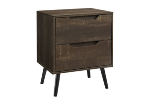 Monarch Specialties Accent Table - Stylish Mid-Century Modern Side Table with Storage Drawers for Living Room or Bedroom BROWN,BLACK 19 L x 15.75 W x 24 H 