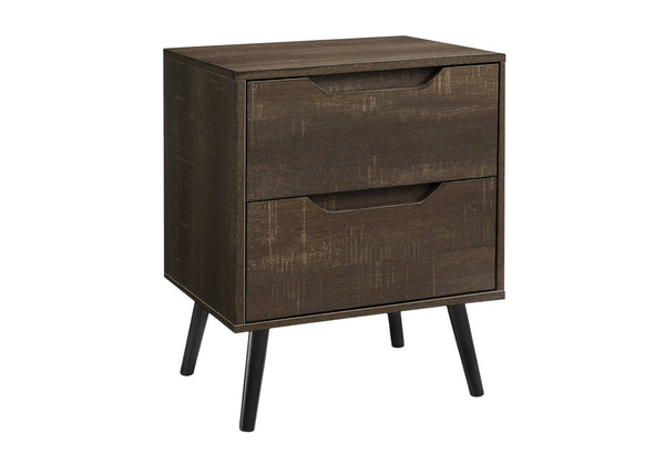 Monarch Specialties Accent Table - Stylish Mid-Century Modern Side Table with Storage Drawers for Living Room or Bedroom BROWN,BLACK 19 L x 15.75 W x 24 H 