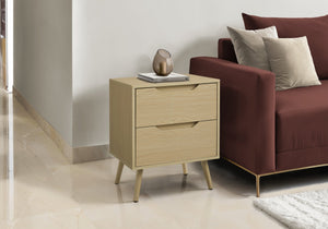 Monarch Specialties Accent Table - Stylish Mid-Century Modern Side Table with Storage Drawers for Living Room or Bedroom CREAM 19 L x 15.75 W x 24 H 