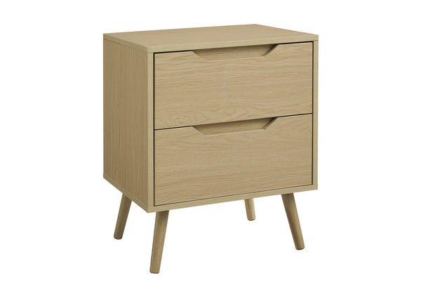 Monarch Specialties Accent Table - Stylish Mid-Century Modern Side Table with Storage Drawers for Living Room or Bedroom CREAM 19 L x 15.75 W x 24 H 