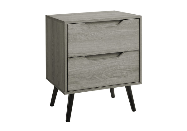 Monarch Specialties Accent Table - Stylish Mid-Century Modern Side Table with Storage Drawers for Living Room or Bedroom TAUPE,BLACK 19 L x 15.75 W x 24 H 