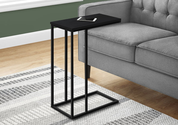 Monarch Specialties Accent Table - Stylish 2-Tier Design with Open Metal Shelf for Functional Storage in Living Room Spaces BLACK 15.75 L x 9.45 W x 24 H I 3761