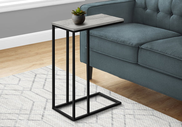 Monarch Specialties Accent Table - Stylish 2-Tier Design with Open Metal Shelf for Functional Storage in Living Room Spaces GREY 15.75 L x 9.45 W x 24 H I 3762