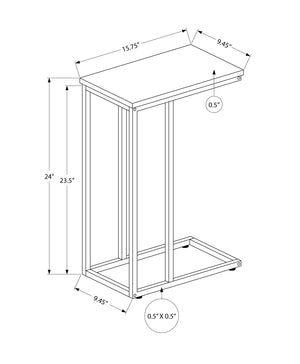 Monarch Specialties Accent Table - Stylish 2-Tier Design with Open Metal Shelf for Functional Storage in Living Room Spaces GREY 15.75 L x 9.45 W x 24 H I 3762