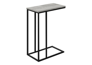 Monarch Specialties Accent Table - Stylish 2-Tier Design with Open Metal Shelf for Functional Storage in Living Room Spaces GREY 15.75 L x 9.45 W x 24 H I 3762