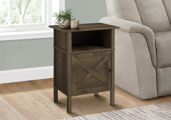 Monarch Specialties Accent Table – Stylish Side Table with Storage, Dark Bronze Laminate Finish for Living Room Décor OAK 18 L x 11.75 W x 23.5 H I 3811