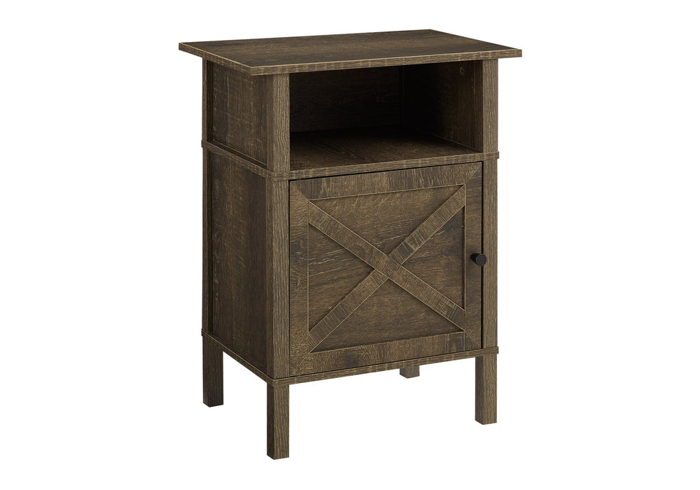 Monarch Specialties Accent Table – Stylish Side Table with Storage, Dark Bronze Laminate Finish for Living Room Décor OAK 18 L x 11.75 W x 23.5 H I 3811