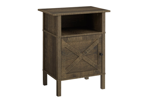 Monarch Specialties Accent Table – Stylish Side Table with Storage, Dark Bronze Laminate Finish for Living Room Décor OAK 18 L x 11.75 W x 23.5 H I 3811