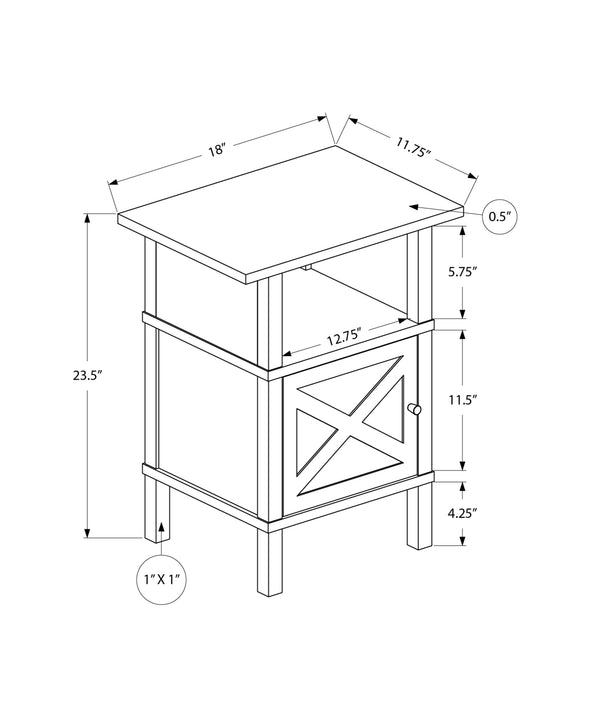 Monarch Specialties Accent Table – Stylish Side Table with Storage, Dark Bronze Laminate Finish for Living Room Décor OAK 18 L x 11.75 W x 23.5 H I 3812