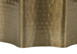 Monarch Specialties Accent Table - Handcrafted Scalloped Drum Design for Elegant Living Room or Bedroom Decor, Iron Metal GOLD 20 L x 20 W x 22 H I 3900