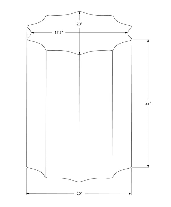 Monarch Specialties Accent Table - Handcrafted Scalloped Drum Design for Elegant Living Room or Bedroom Decor, Iron Metal COPPER 20 L x 20 W x 22 H I 3901