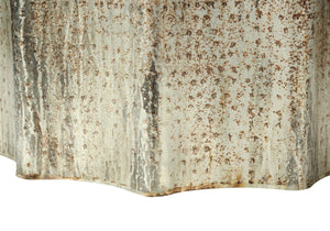 Monarch Specialties Accent Table - Handcrafted Scalloped Drum Design for Elegant Living Room or Bedroom Decor, Iron Metal GOLD 20 L x 20 W x 22 H I 3902