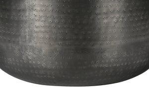 Monarch Specialties Accent Table: Stylish Drum Design for Living Room or Bedroom - Chic Metal Side Table, No Assembly Needed SILVER,GREY 20 L x 20 W x 22 H 