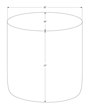 Monarch Specialties Accent Table: Stylish Drum Design for Living Room or Bedroom - Chic Metal Side Table, No Assembly Needed SILVER,GREY 20 L x 20 W x 22 H 