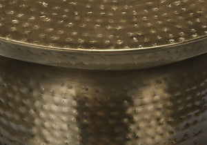 Monarch Specialties Accent Table - Handcrafted Drum Design for Living Room or Bedroom - Stylish, Space-Saving Home Decor GOLD 20 L x 20 W x 22 H 