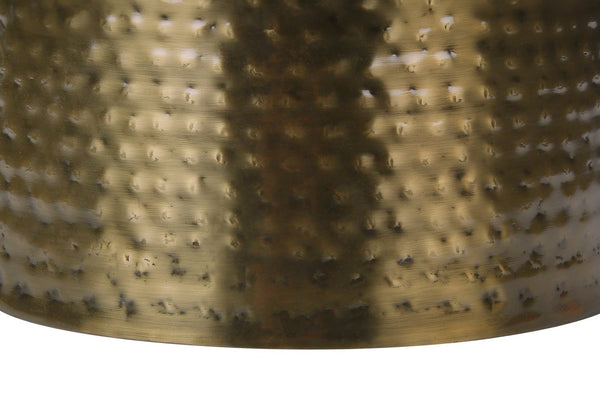 Monarch Specialties Accent Table - Handcrafted Drum Design for Living Room or Bedroom - Stylish, Space-Saving Home Decor GOLD 20 L x 20 W x 22 H 