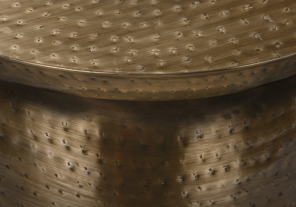 Monarch Specialties Accent Table - Handcrafted Drum Design for Living Room or Bedroom - Stylish, Space-Saving Home Decor COPPER 20 L x 20 W x 22 H 