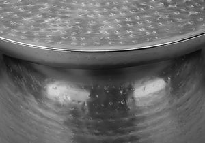 Monarch Specialties Accent Table - Handcrafted Drum Design for Living Room or Bedroom - Stylish, Space-Saving Home Decor CHROME 20 L x 20 W x 22 H 