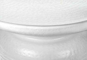 Monarch Specialties Accent Table - Handcrafted Drum Design for Living Room or Bedroom - Stylish, Space-Saving Home Decor WHITE 20 L x 20 W x 22 H 