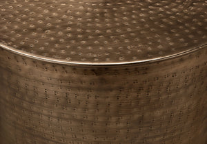 Monarch Specialties Accent Table - Stylish Drum-Shaped Design for Living Room, Bedroom, or End Table Use - Modern Decor COPPER 20 L x 20 W x 22 H 