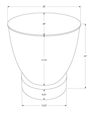 Monarch Specialties Accent Table - Stylish Drum-Shaped Design for Living Room, Bedroom, or End Table Use - Modern Decor COPPER 20 L x 20 W x 22 H 