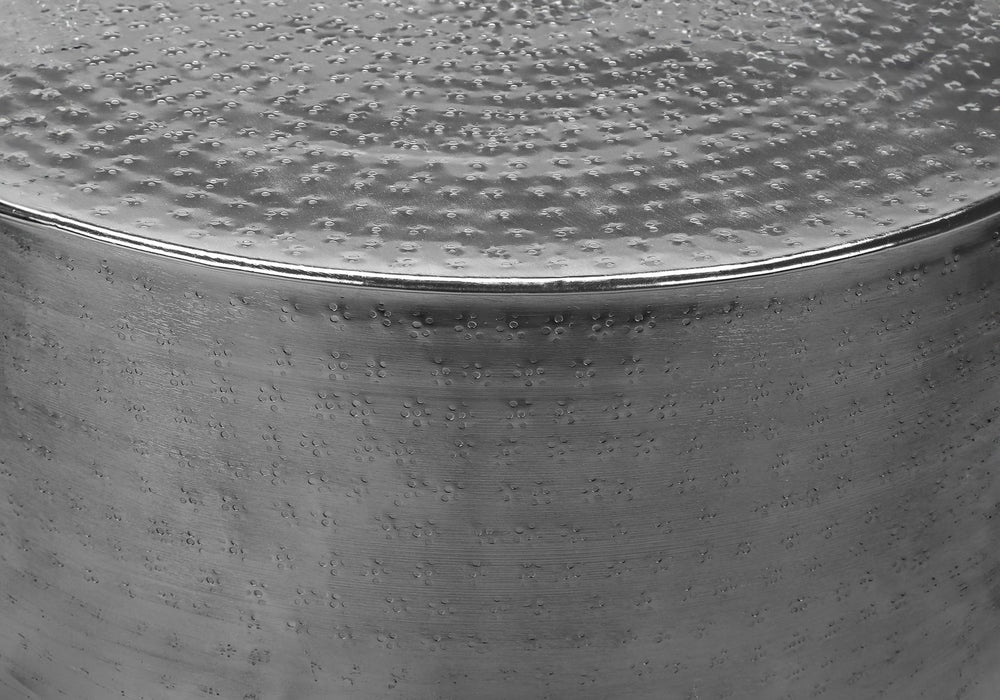 Monarch Specialties Accent Table - Stylish Drum-Shaped Design for Living Room, Bedroom, or End Table Use - Modern Decor CHROME 20 L x 20 W x 22 H 