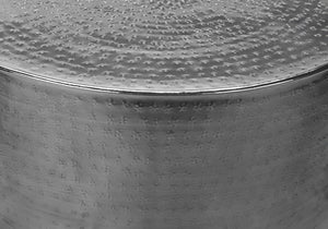 Monarch Specialties Accent Table - Stylish Drum-Shaped Design for Living Room, Bedroom, or End Table Use - Modern Decor CHROME 20 L x 20 W x 22 H 