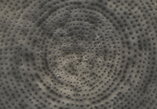 Monarch Specialties Accent Table - Stylish Hammered Metal Drum Design for Modern Living and Bedroom Spaces, No Assembly! SILVER,GREY 20 L x 20 W x 22 H 