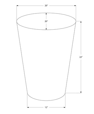 Monarch Specialties Accent Table - Stylish Hammered Metal Drum Design for Modern Living and Bedroom Spaces, No Assembly! SILVER,GREY 20 L x 20 W x 22 H 