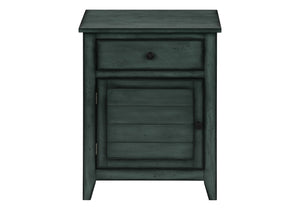 Monarch Specialties Accent Table - Coastal-Inspired Nightstand with Storage Drawer & Antique Blue Finish for Any Room Default Title  
