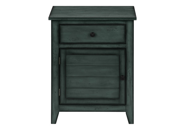 Monarch Specialties Accent Table - Coastal-Inspired Nightstand with Storage Drawer & Antique Blue Finish for Any Room Default Title  