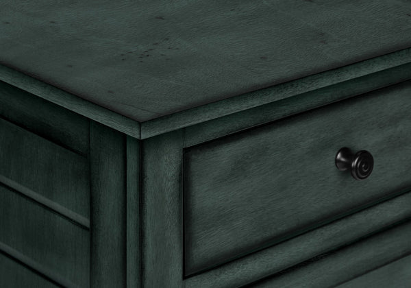 Monarch Specialties Accent Table - Coastal-Inspired Nightstand with Storage Drawer & Antique Blue Finish for Any Room Default Title  