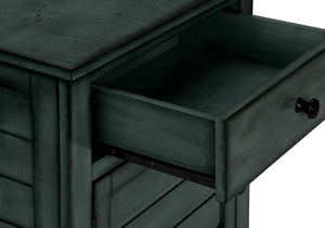 Monarch Specialties Accent Table - Coastal-Inspired Nightstand with Storage Drawer & Antique Blue Finish for Any Room Default Title  