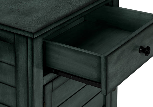 Monarch Specialties Accent Table - Coastal-Inspired Nightstand with Storage Drawer & Antique Blue Finish for Any Room Default Title  