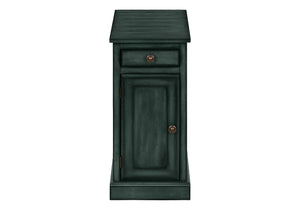 Monarch Specialties Accent Table – Elegant Antique Blue Veneer Side Table with Storage Drawer & Adjustable Shelf, 24" High Default Title  