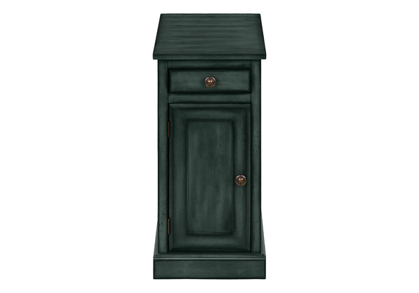 Monarch Specialties Accent Table – Elegant Antique Blue Veneer Side Table with Storage Drawer & Adjustable Shelf, 24" High Default Title  