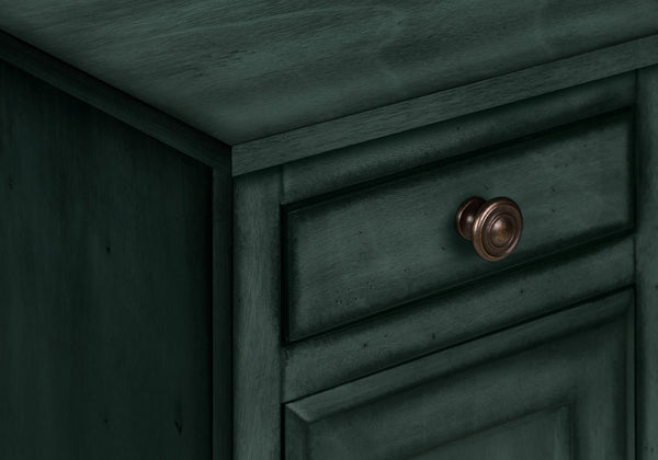 Monarch Specialties Accent Table – Elegant Antique Blue Veneer Side Table with Storage Drawer & Adjustable Shelf, 24" High Default Title  