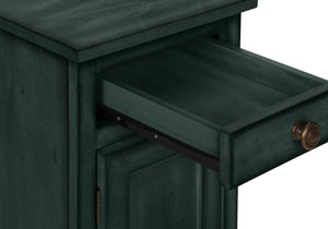 Monarch Specialties Accent Table – Elegant Antique Blue Veneer Side Table with Storage Drawer & Adjustable Shelf, 24" High Default Title  