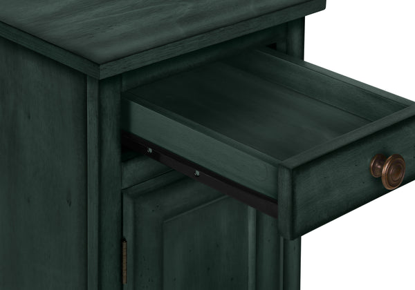 Monarch Specialties Accent Table – Elegant Antique Blue Veneer Side Table with Storage Drawer & Adjustable Shelf, 24" High Default Title  