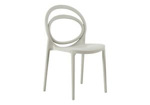 Monarch Specialties Outdoor Stackable Resin Dining Chairs Set of 4 Sculpted Modern Patio Seating Grey I 4006