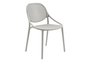Monarch Specialties Outdoor Stacking Resin Armchair Set of 4 Perforated Shell Modern Patio Dining Grey I 4016